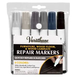 Rust-Oleum 6pk Varathane Wood Repair Markers Cool Tone: Wood Repair Kits for Furniture Patching & Repair Compounds