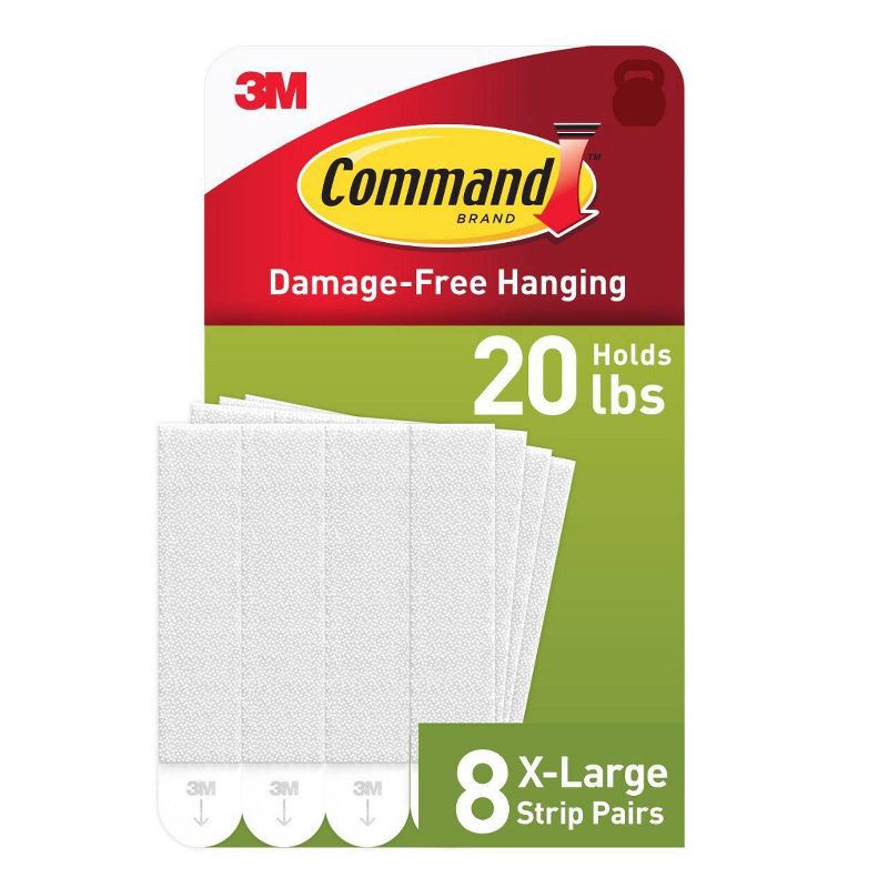 slide 1 of 12, Command 8pk Damage-Free Hanging X-Large Adhesive Strips Holiday Decorations, 8 ct