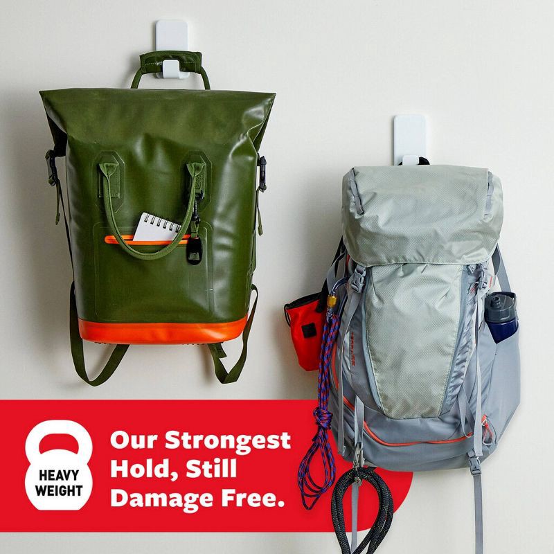 slide 4 of 12, Command Extra Large Single Hook: Heavy Duty Adhesive, Holds 15 lbs, Plastic, White, 1 Pack, 15 lb, 1 ct