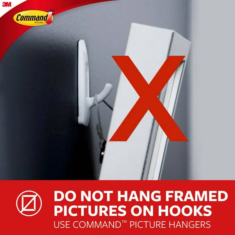 slide 9 of 17, Command Jumbo Double Hook: Heavy Duty Adhesive Hooks, 15 lb Capacity, White, 2 Pack, 15 lb, 2 ct