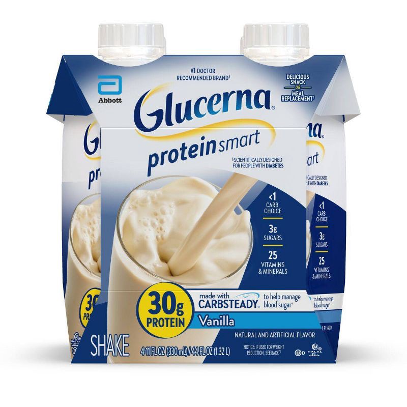 slide 1 of 9, Glucerna Protein Smart Shake - Vanilla - 4pk, 4 ct