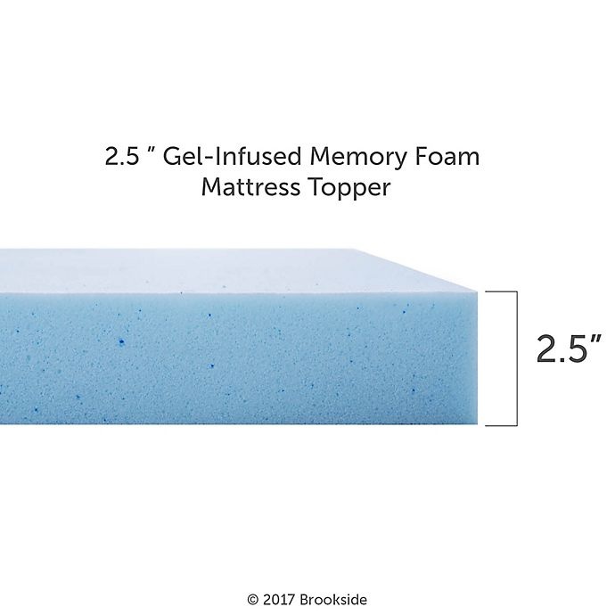 slide 4 of 6, Brookside 2.5 Gel Memory Foam Twin Mattress Topper'', 1 ct