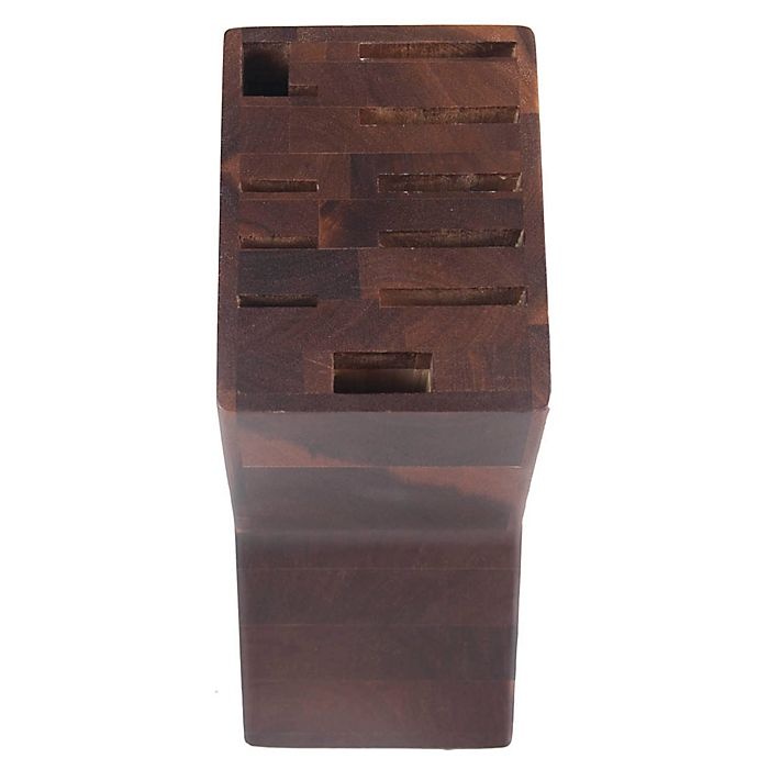 slide 2 of 2, Core Bamboo 10-Slot Acacia Wood Knife Block - Dark Brown, 1 ct