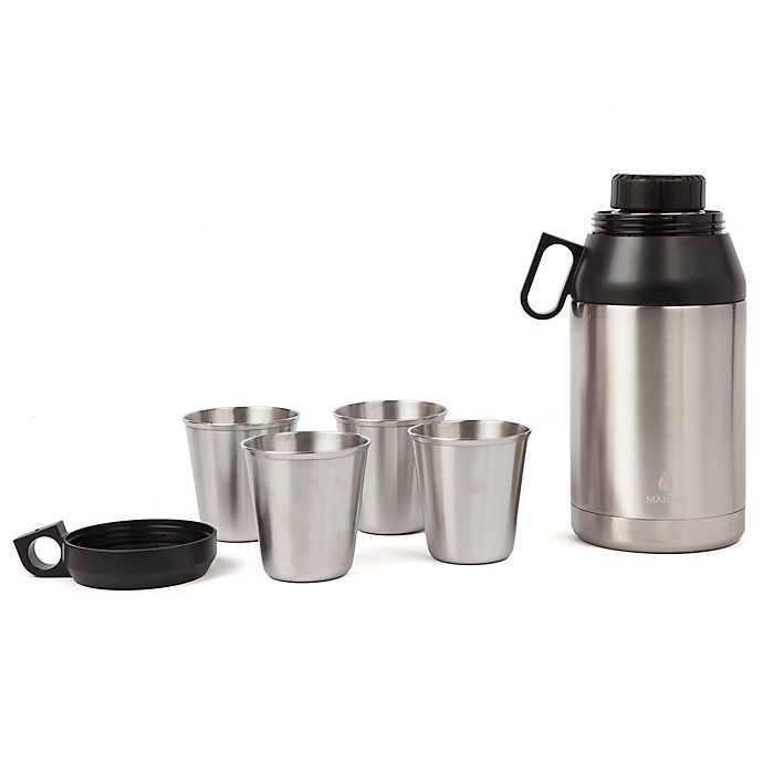 slide 5 of 5, Manna Stack Growler with Detachable Cups - Stainless Steel, 64 oz