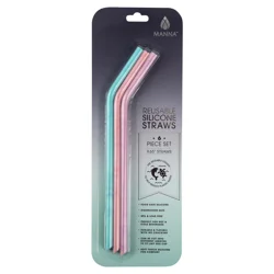 CORE BAMBOO Core Marble Silicone Straw Set