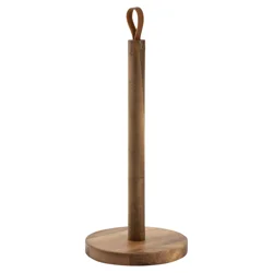 Core Bamboo Wood & Leather Paper Towel Holder