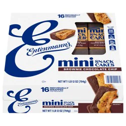 Entenmann's Baker's Delights Mini Brownie Chocolate Chip Mini Cakes, 16 packs, 28 oz