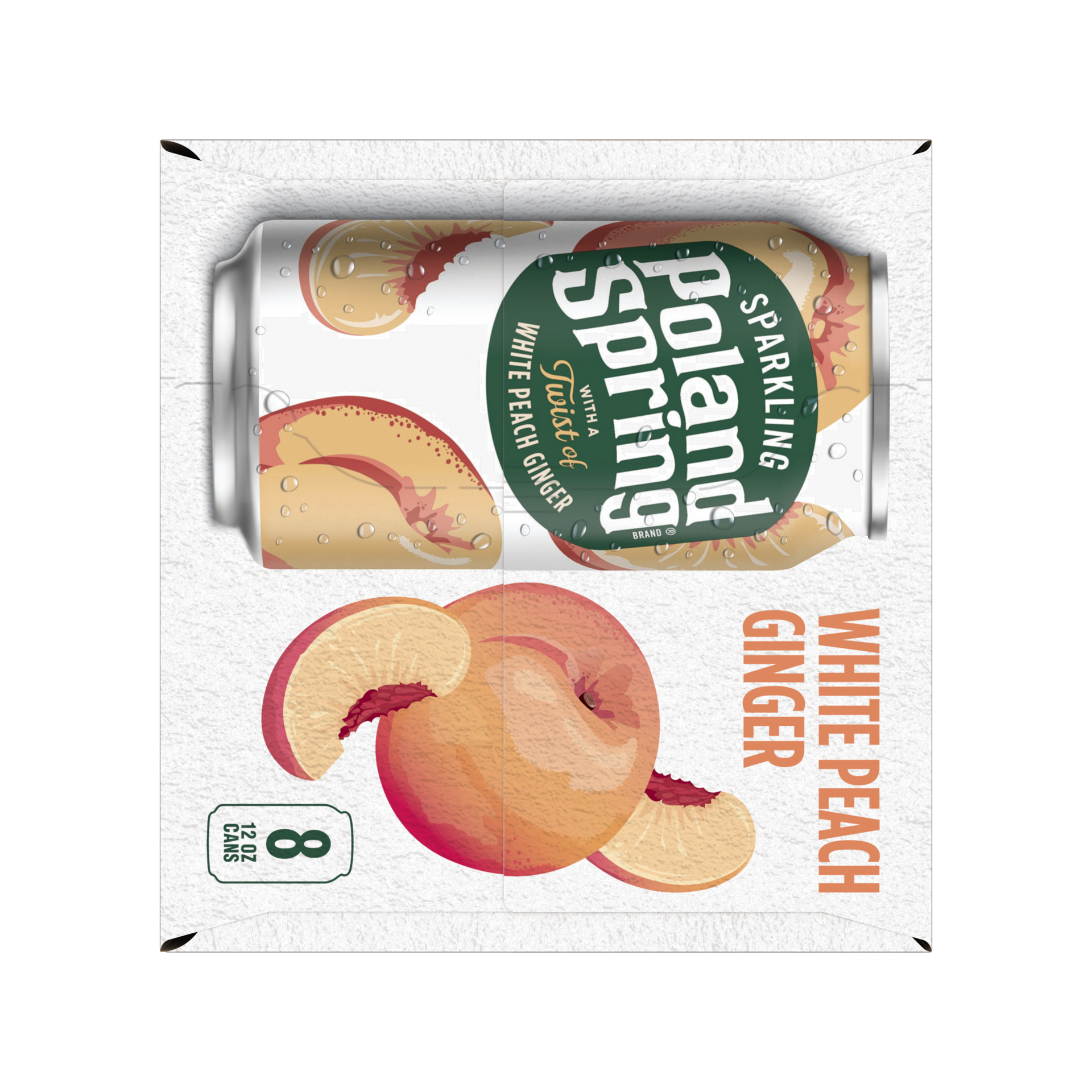 slide 4 of 5, Poland Spring Sparkling Water, White Peach Ginger- 12 oz, 12 oz