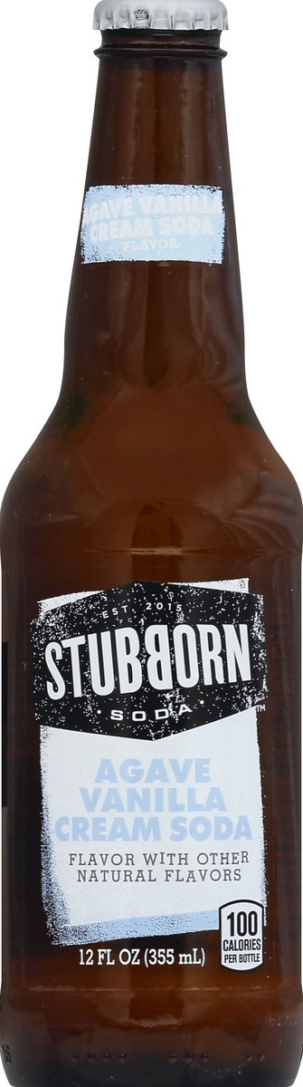 slide 5 of 6, Stubborn Soda Agave Vanilla Cream Glass Bottle, 12 fl oz