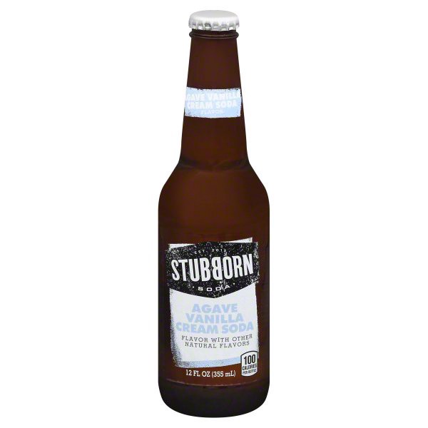 slide 1 of 6, Stubborn Soda Agave Vanilla Cream Glass Bottle, 12 fl oz