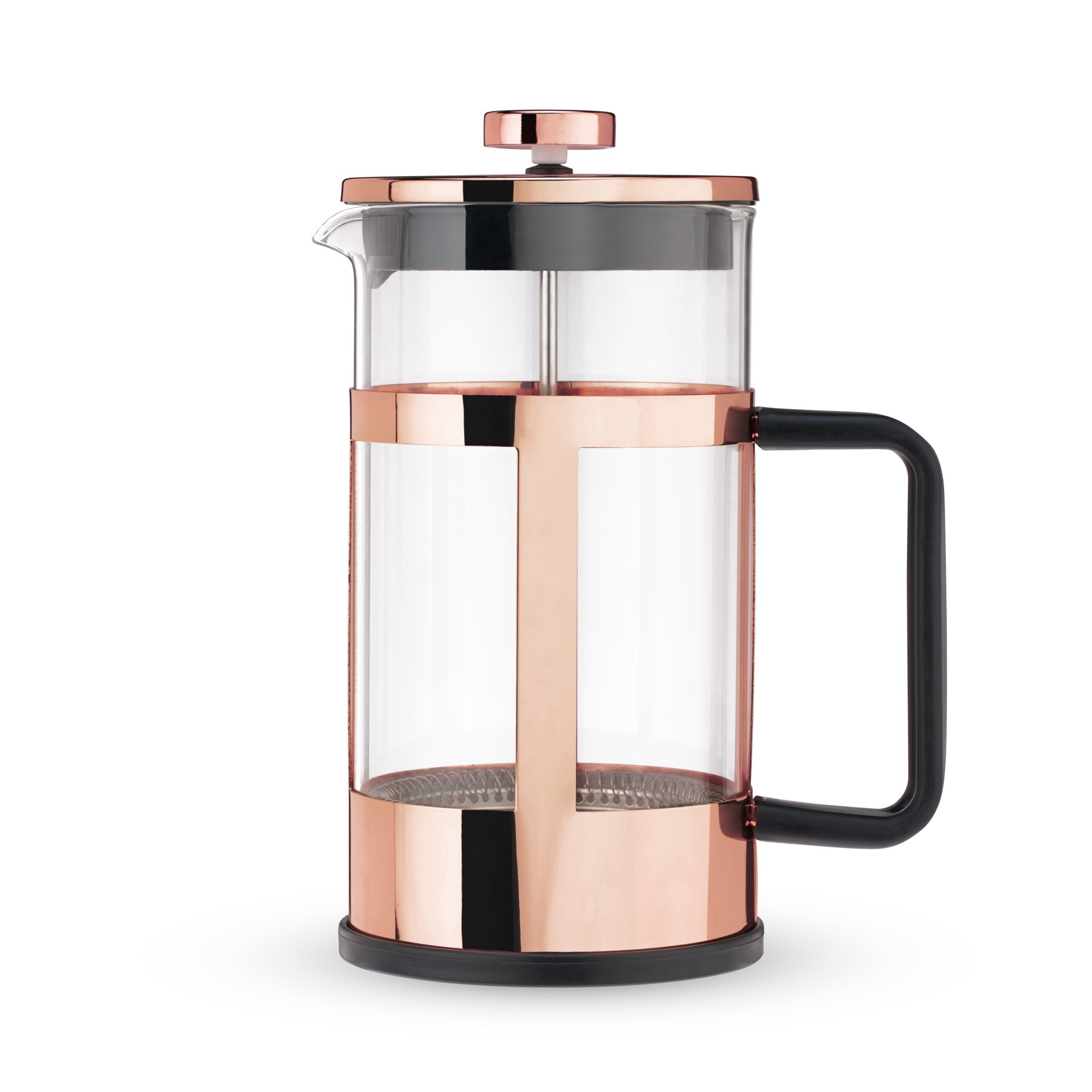 slide 1 of 5, Pinky Up Piper Rose Gold Press Pot Tea and Coffee Maker, Loose Leaf Tea Accessories, Hot or Iced Tea Beverage Brewer, 34 oz Capacity, 1 ct