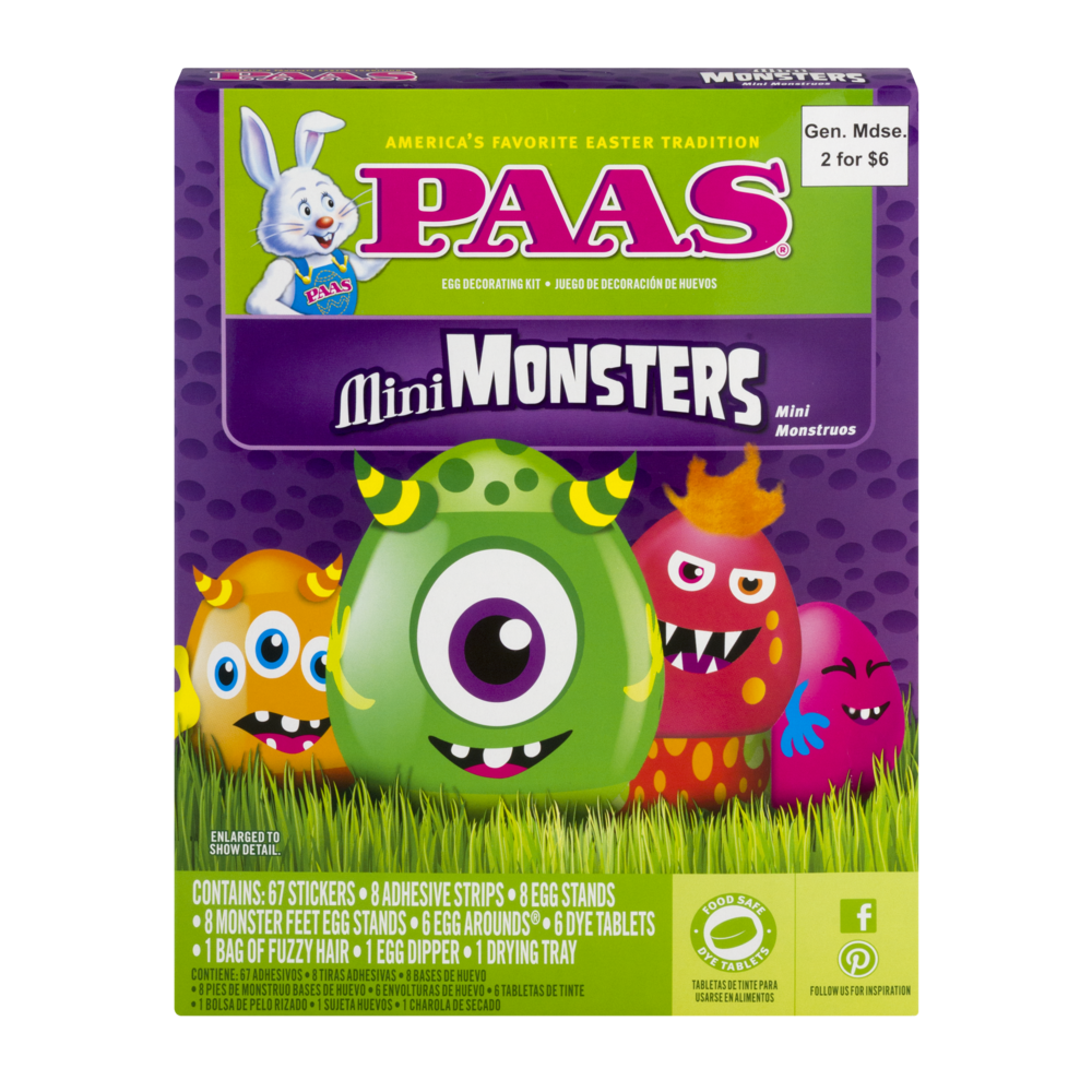 slide 1 of 1, PAAS Egg Decorating Kit Mini Monsters, 1 ct