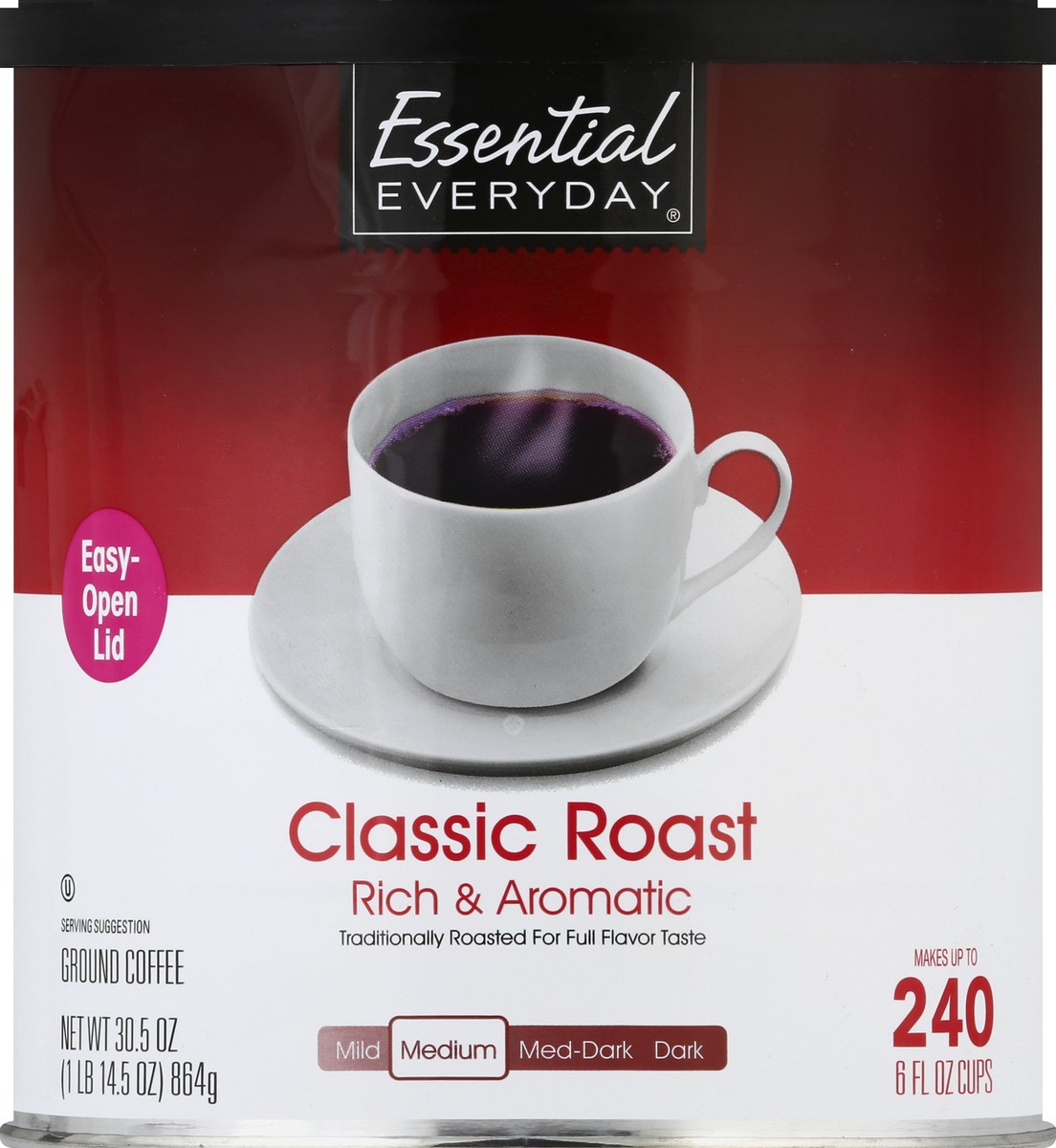 slide 5 of 6, Essential Everyday Coffee, Ground, Medium, Classic Roast, 30.5 oz