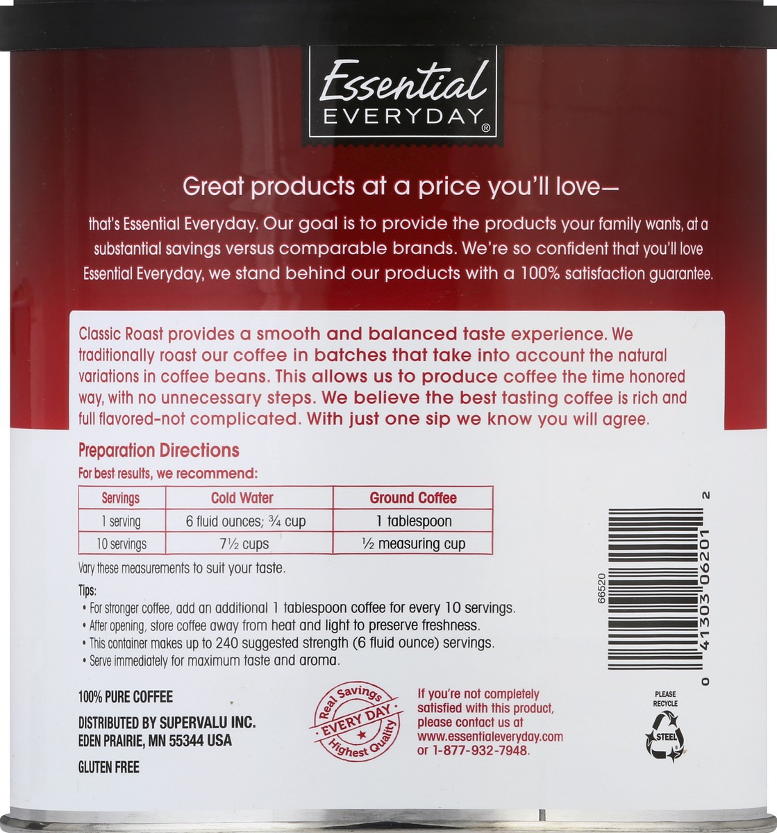 slide 6 of 6, Essential Everyday Coffee, Ground, Medium, Classic Roast, 30.5 oz