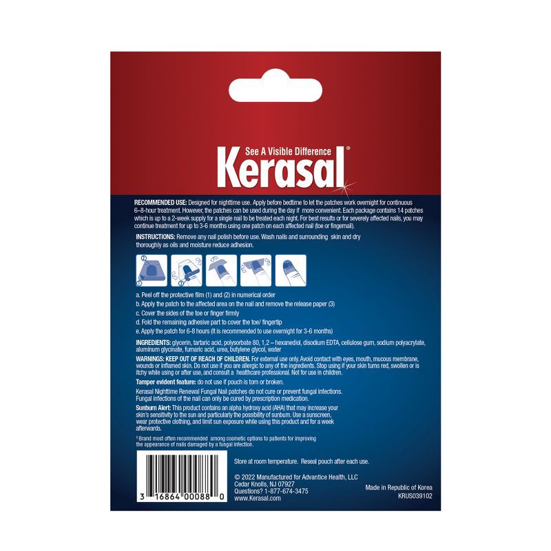 slide 2 of 9, Kerasal Nighttime Fungal Nail Patches - 14ct, 14 ct