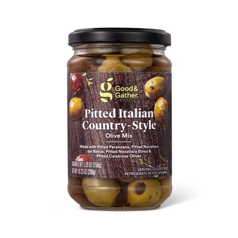 slide 1 of 3, Italian Country Style Pitted Olive Mix - 6oz - Good & Gather™, 6 oz