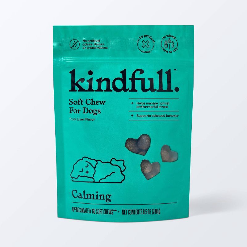 slide 1 of 3, Calming Soft Chews for Dogs - Pork Flavor - 60ct - Kindfull™, 60 ct