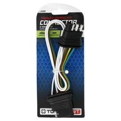 TOWSMART Tow Smart Trailer Wiring Connector - 4 Flat Set - 12" Vehicle Socket and 12" Trailer Plug