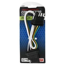 TOWSMART Tow Smart Trailer Wiring Connector - 4 Flat Set - 12" Vehicle Socket and 12" Trailer Plug