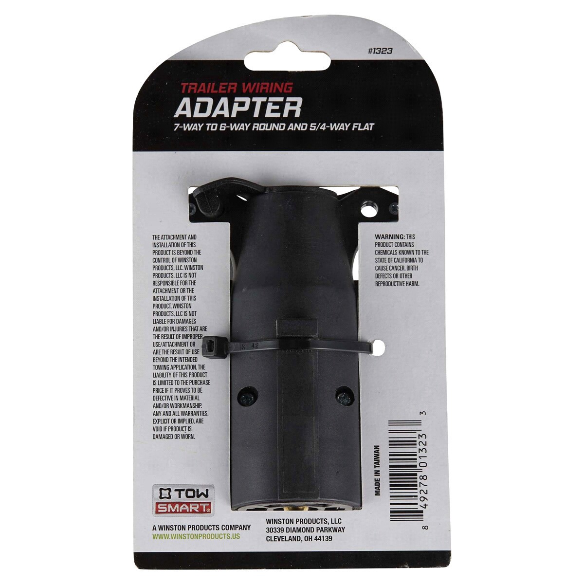 slide 2 of 2, TowSmart Trailer Wiring Adapter - 7 Way Blade to 6 Pin or 4 Flat, 1 ct