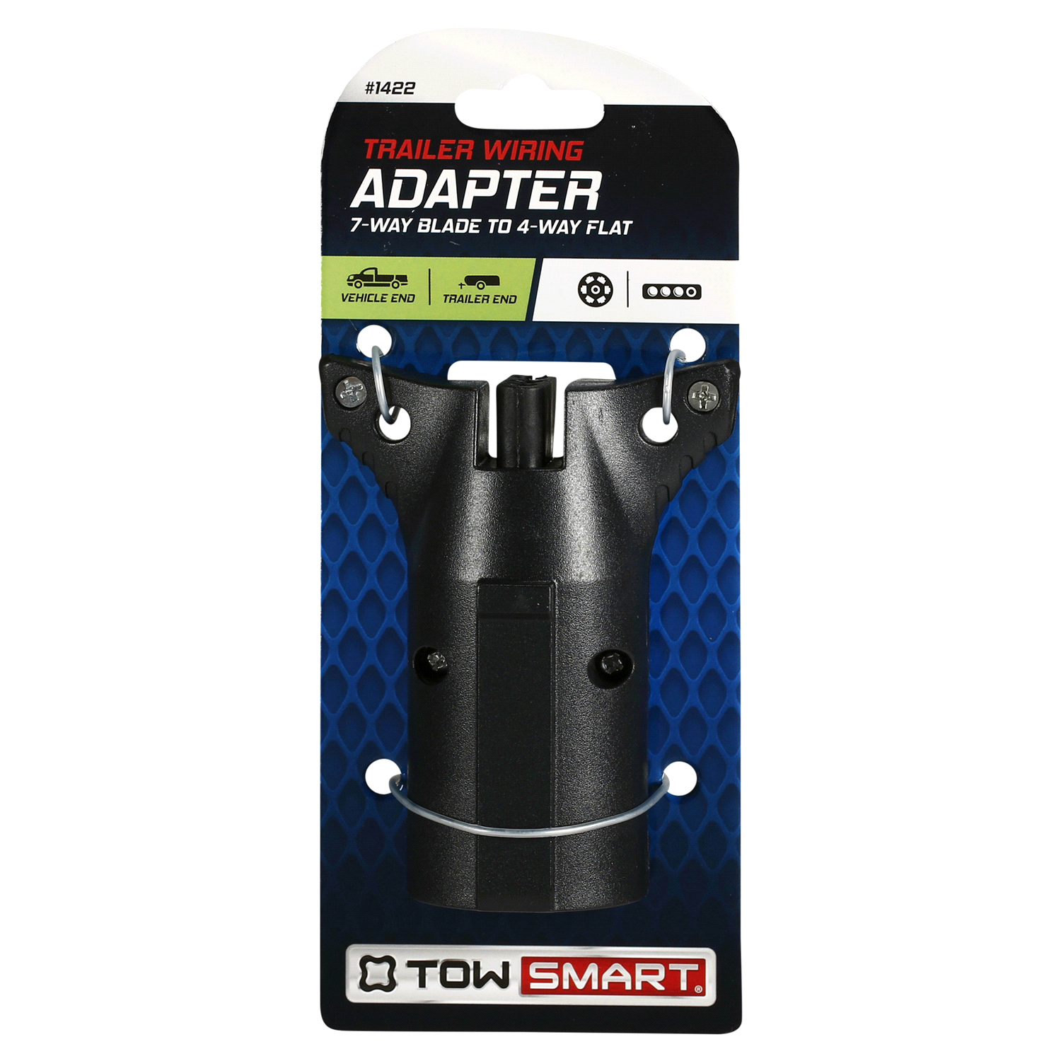 slide 1 of 2, TOWSMART Trailer Wiring Connector - 7 Way Round Blade to 4 Way Flat, 1 ct