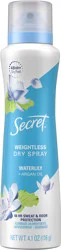 Secret Dry Spray Antiperspirant Deodorant, Waterlily and Argan Oil, 4.1oz.