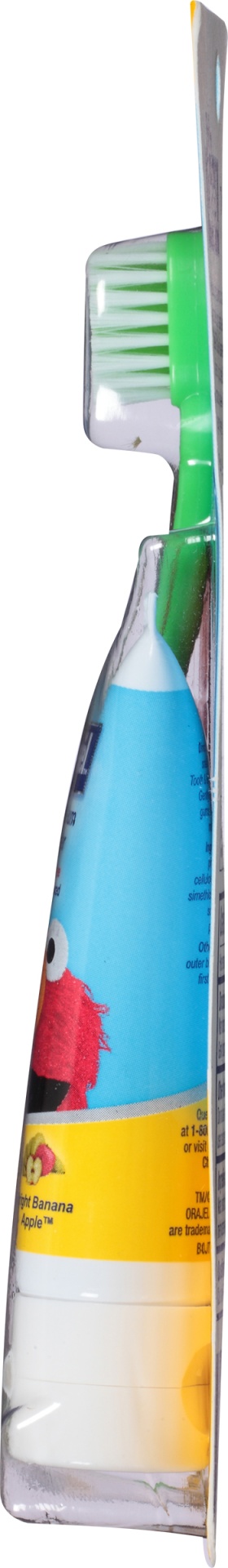 slide 3 of 6, Orajel Kids Elmo Training Toothpaste Fluoride-Free, 1 Toothbrush, 1 Toothpaste 1oz; #1 Pediatrician Recommended Fluoride-Free Toothpaste*, 1 oz