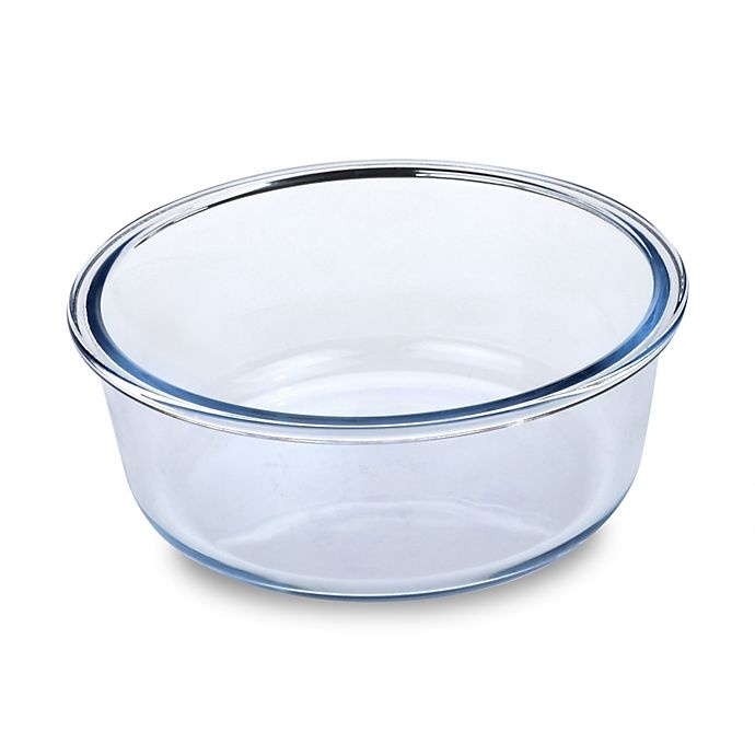 slide 3 of 5, Smart Planet Pure Glass Round Salad Bowl - Blue, 33 oz