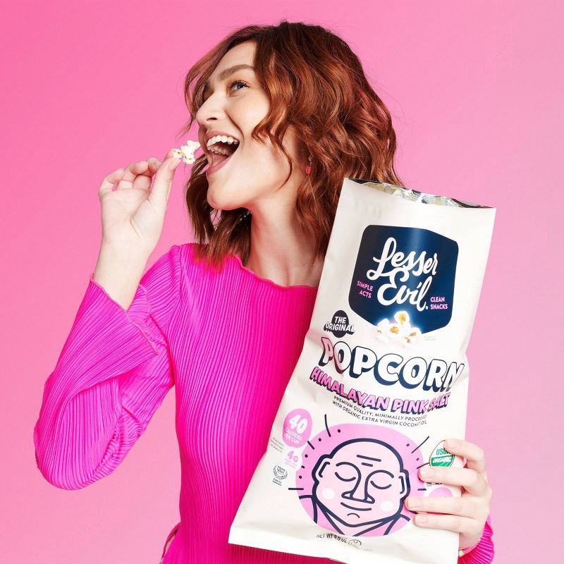 slide 3 of 6, LesserEvil Organic Popcorn Himalayan Sea Salt - 4.6-oz, 1 ct