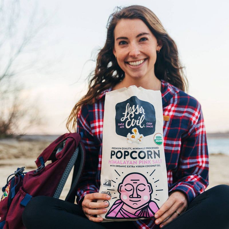 slide 5 of 6, LesserEvil Organic Popcorn Himalayan Sea Salt - 4.6-oz, 1 ct