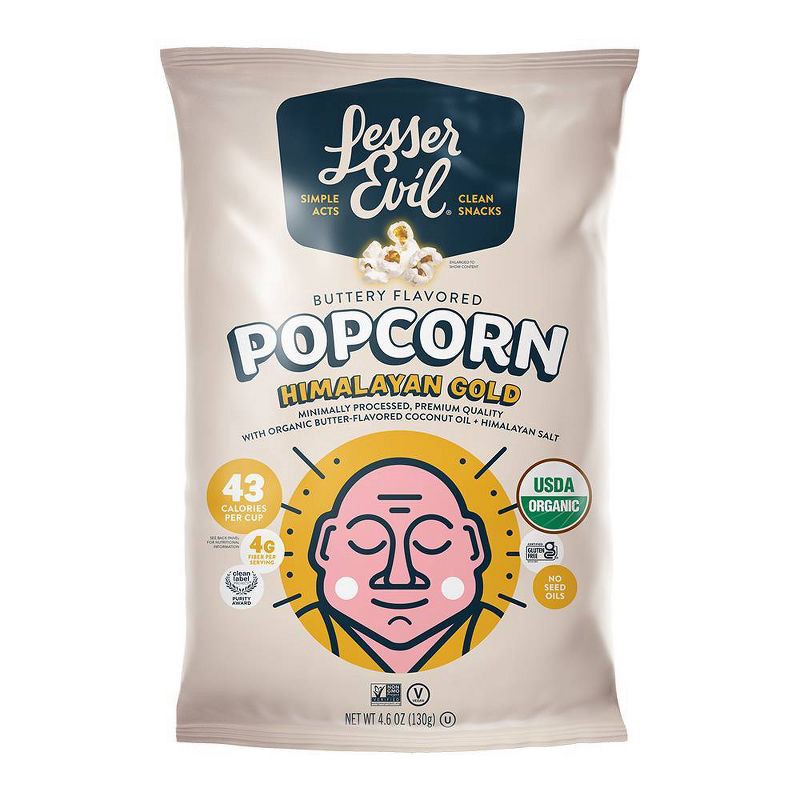 slide 1 of 5, LesserEvil Organic Popcorn Himalayan Gold - 4.6oz, 4.6 oz