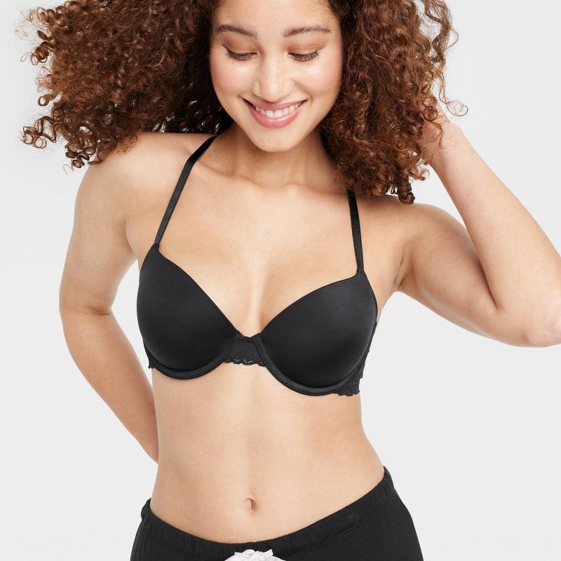 slide 3 of 6, Women's Demi Daydream Push-Up Bra - Auden™ Black 38C, 1 ct