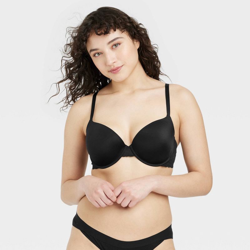 slide 2 of 6, Women's Demi Daydream Push-Up Bra - Auden™ Black 38C, 1 ct
