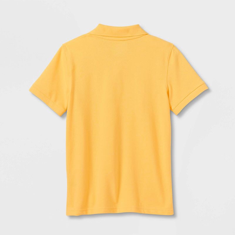 slide 2 of 3, Boys' Short Sleeve Pique Uniform Polo Shirt - Cat & Jack™ Yellow M, 1 ct
