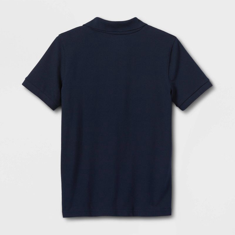 slide 2 of 3, Boys' Short Sleeve Pique Uniform Polo Shirt - Cat & Jack™ Dark Blue XS: School Apparel, Collared Pullover, 1 ct