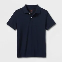 Boys' Short Sleeve Pique Uniform Polo Shirt - Cat & Jack™ Navy S