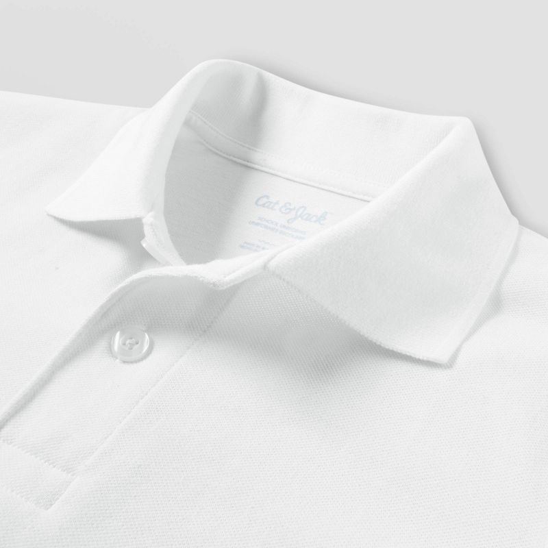 slide 3 of 3, Boys' Short Sleeve Pique Uniform Polo Shirt - Cat & Jack™ White XL, 1 ct