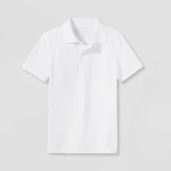Boys' Short Sleeve Pique Uniform Polo Shirt - Cat & Jack™ White XXL: School Uniform, Cotton Blend, Machine Washable