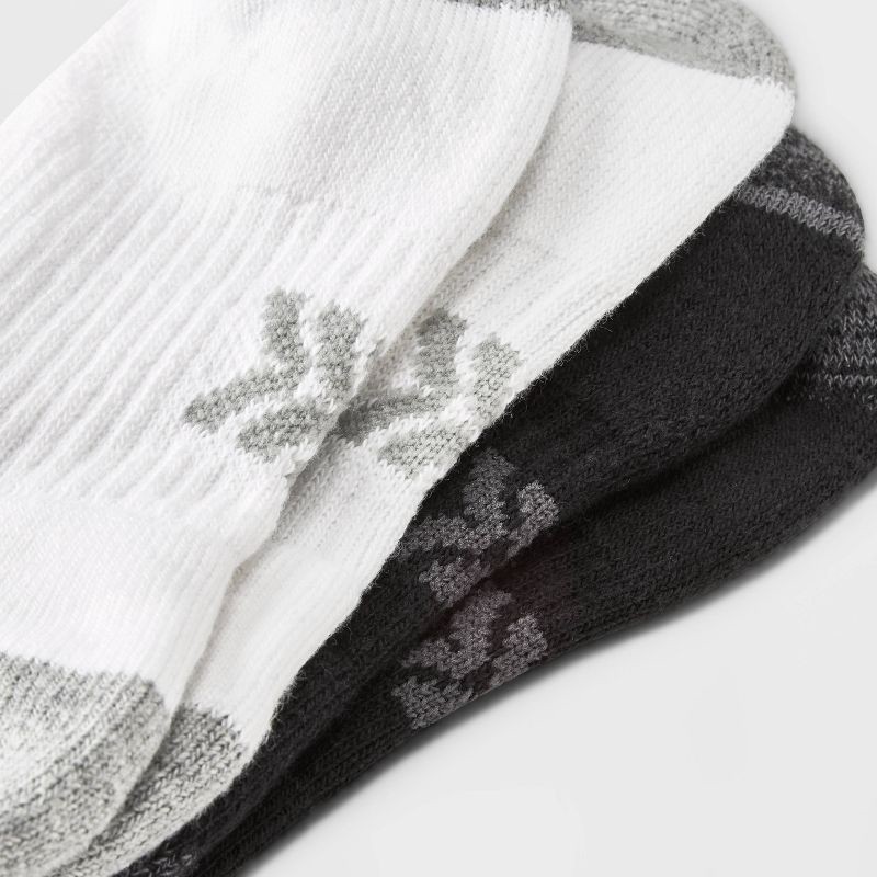 slide 2 of 3, Women's Cushioned 10+1 Bonus Pack Ankle Athletic Socks - All In Motion™ White/Black 4-10, 1 ct