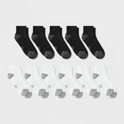 Women's Cushioned 10+1 Bonus Pack Ankle Athletic Socks - All In Motion™ White/Black 4-10