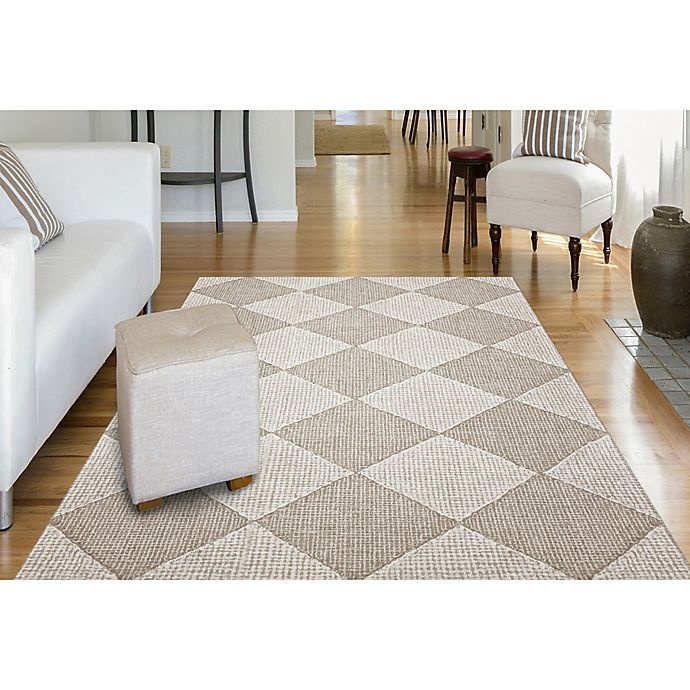 slide 3 of 3, Amer Amanya Checkered Accent Rug - Ivory, 2 ft x 3 ft