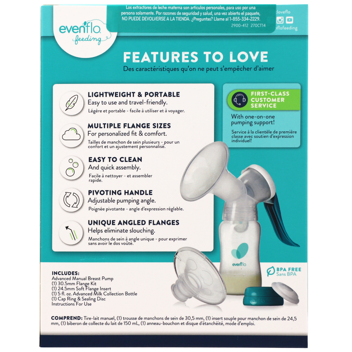 slide 2 of 3, Evenflo Advanced Manual Breast Pump 1 ea, 1 ct
