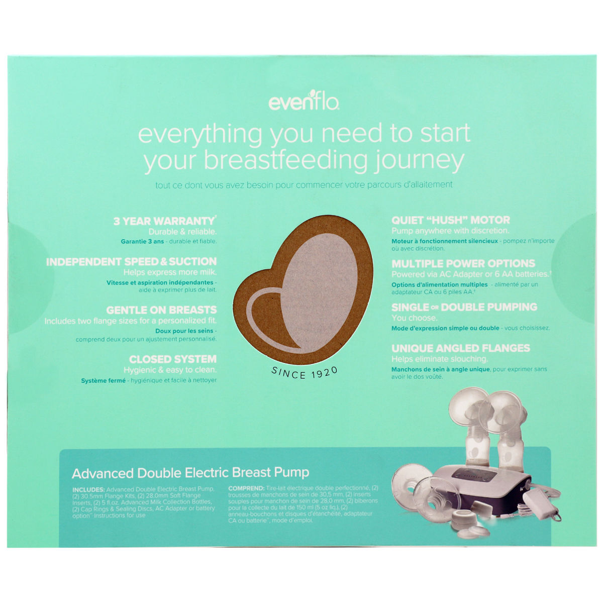 slide 8 of 9, Evenflo Advanced Double Electric Breast Pump 1 ea, 1 ct