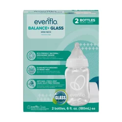 Evenflo Balance+ Wide Glass Bottle 6oz 2pk