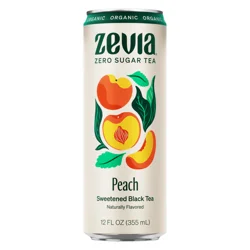 Zevia Organic Zero Calorie Sweetened Peach Black Tea - 12 fl oz
