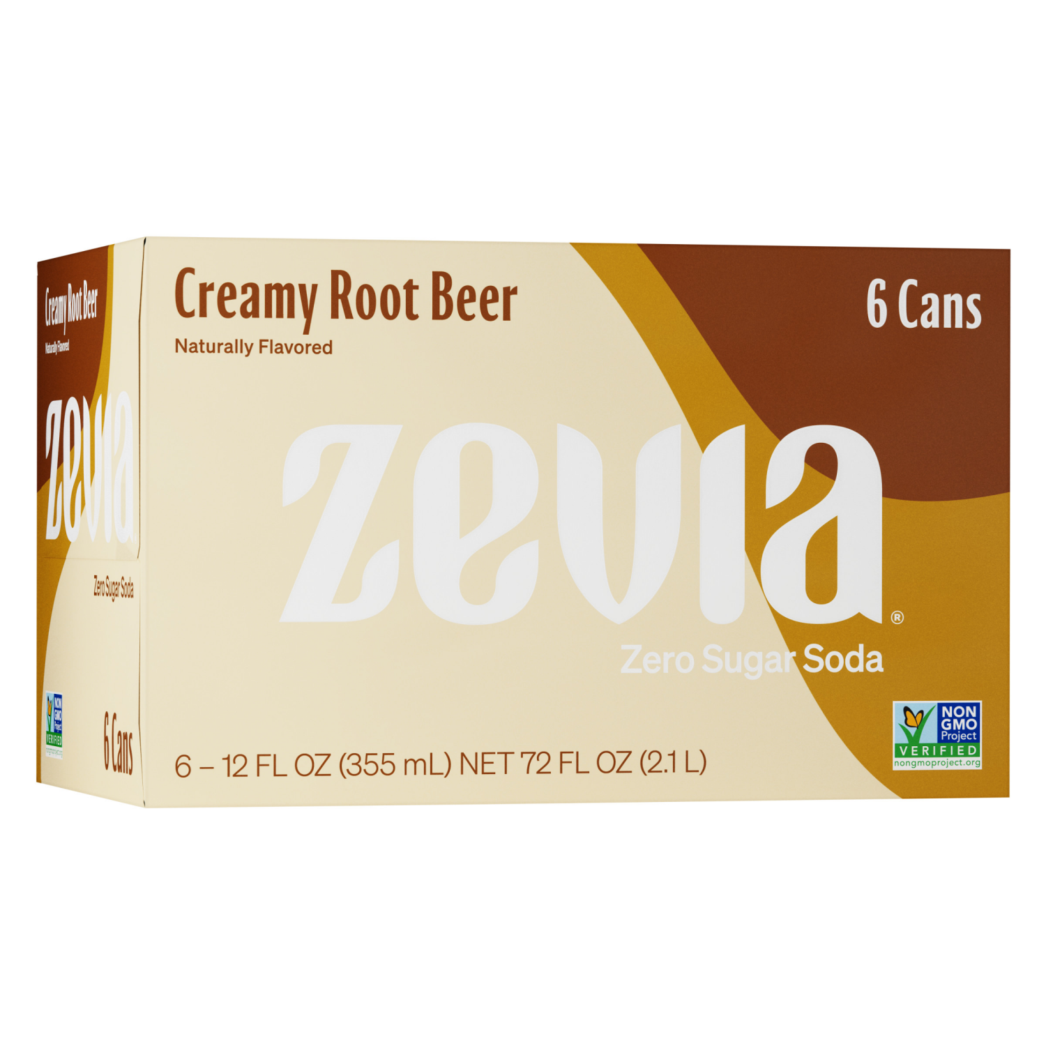 slide 1 of 5, Zevia Zero Sugar Creamy Root Beer Soda 6 - 12 fl oz Cans, 6 ct; 12 oz