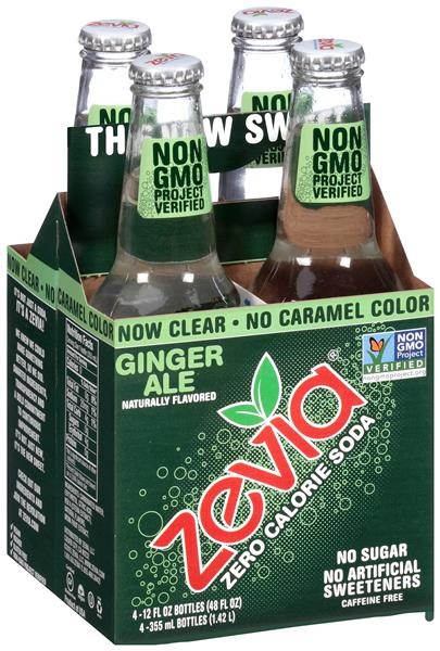 slide 1 of 1, Zevia Zero Calorie Soda Ginger Ale, 4 ct