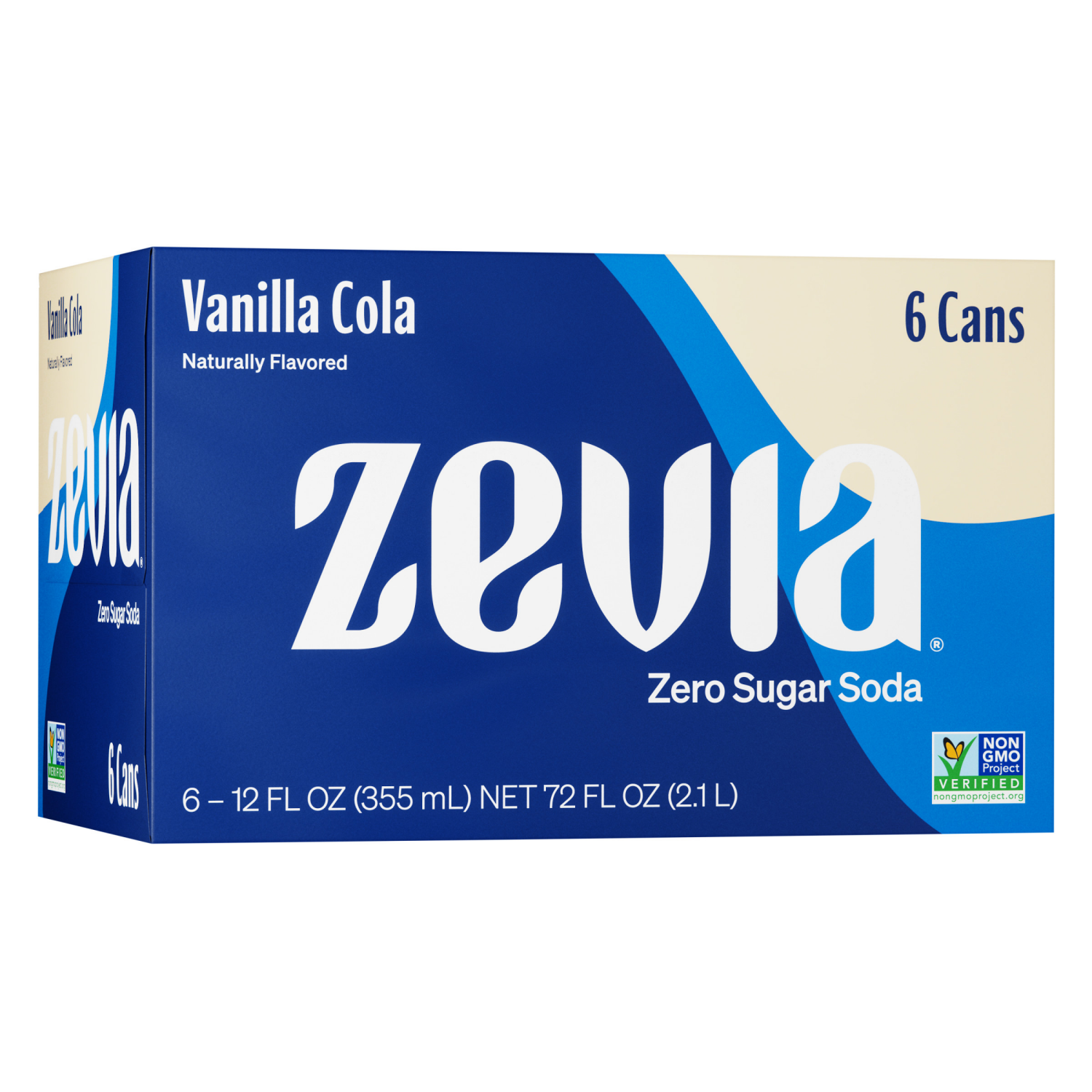slide 1 of 6, Zevia Vanilla Cola Zero Sugar Soda - 72 fl oz, 6 ct; 12 fl oz