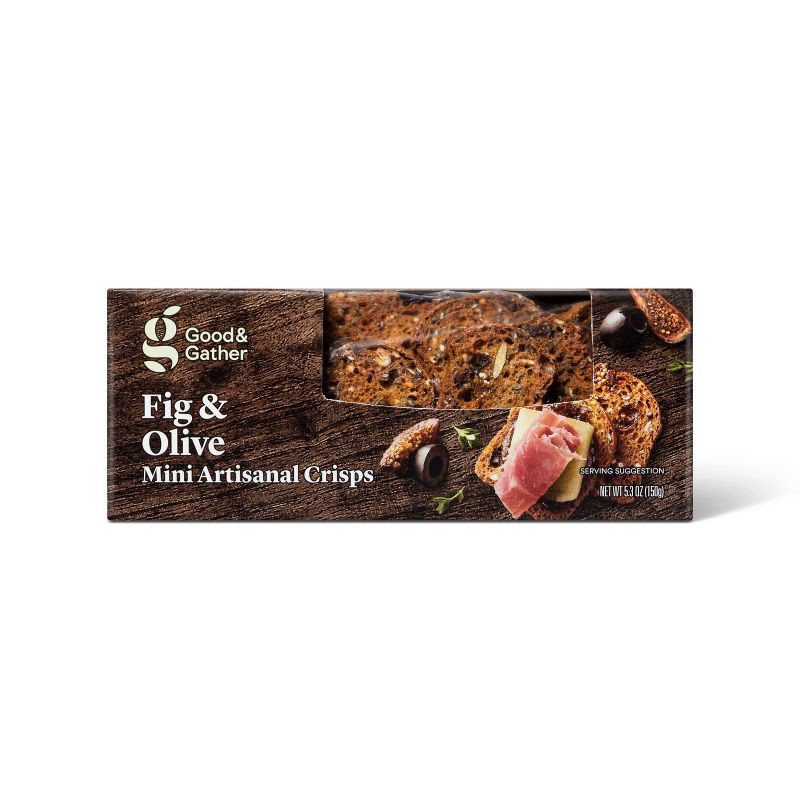 slide 1 of 3, Fig and Olive Mini Artisanal Crisps - 5.3oz - Good & Gather™, 5.3 oz