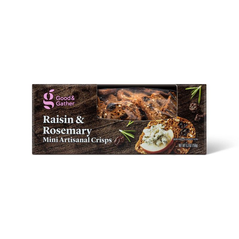 slide 1 of 3, Raisin and Rosemary Mini Artisanal Crisps - 5.3oz - Good & Gather™, 5.3 oz